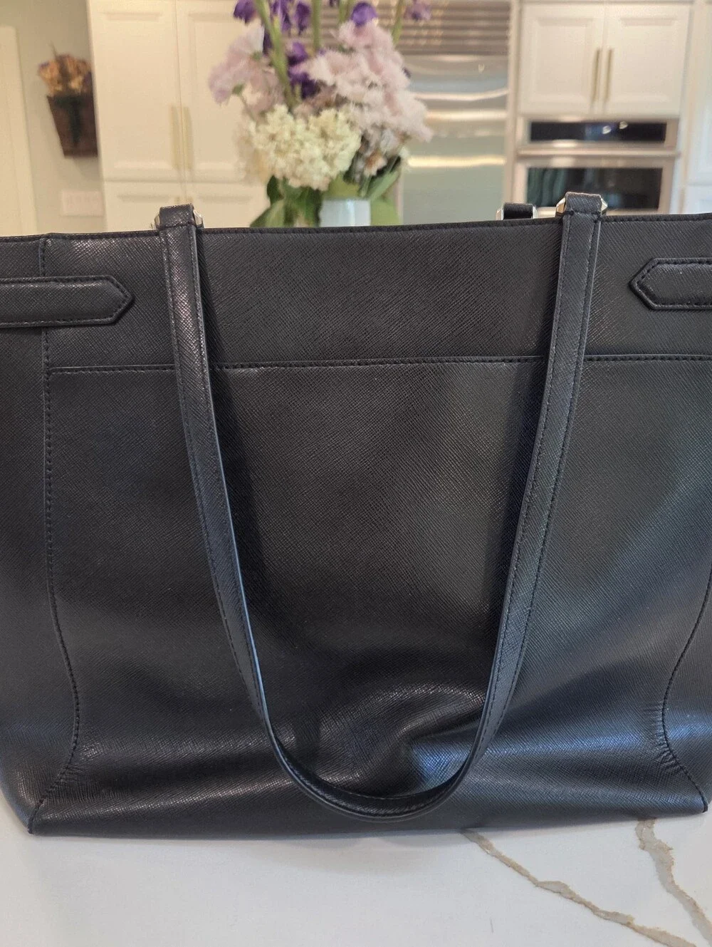 Kate Spade NY Large Textured Work Tote Black Office Laptop Bag